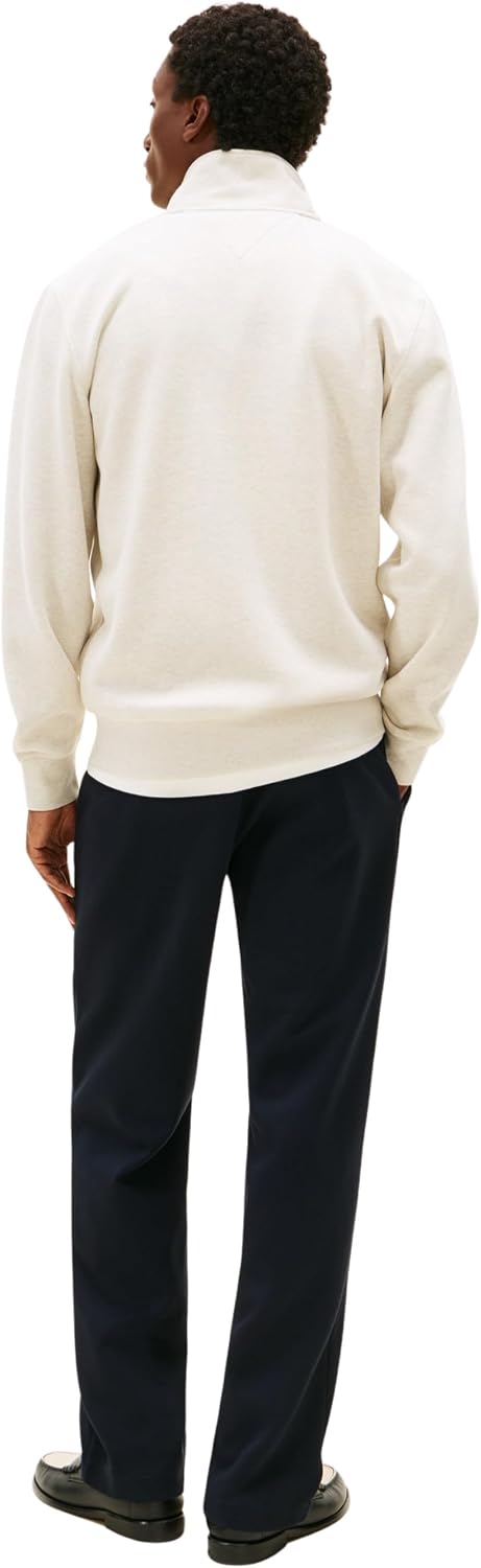 Detalle de Tommy Hilfiger men’s Essential fleece stand-collar zip-through sweatshirt