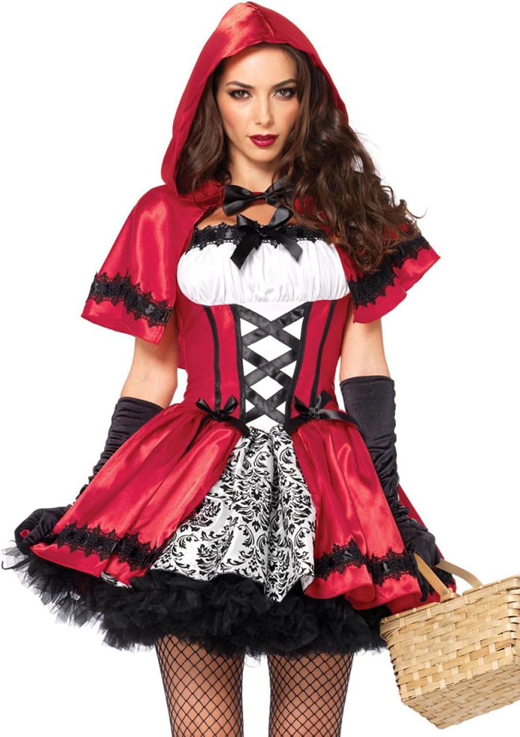 Detalle 2 de Leg Avenue UA85230 Women's Gothic Riding Hood Costume, 2-Piece Satin and Brocade