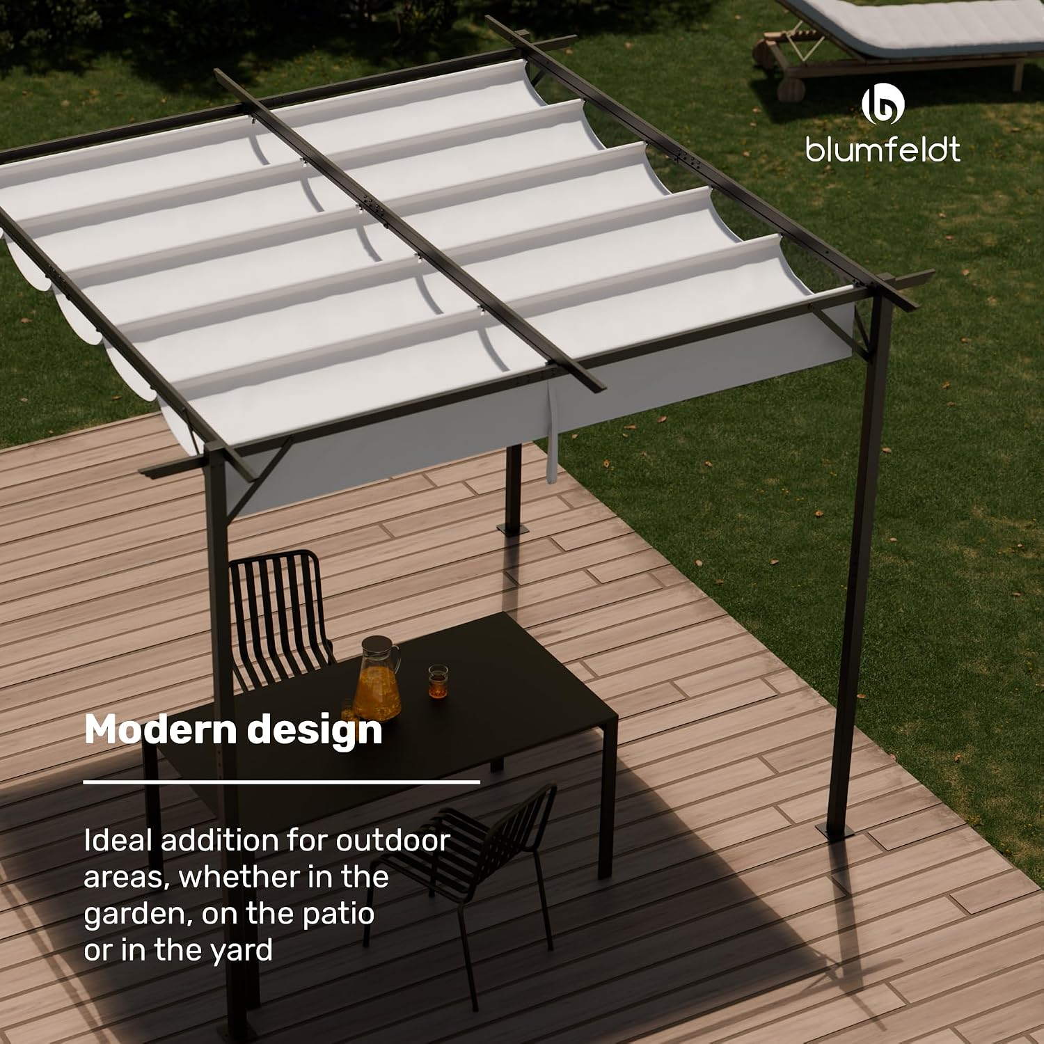 Detalle de blumfeldt Pantheon 3x3m Garden Pergola with Powder-Coated Steel Frame