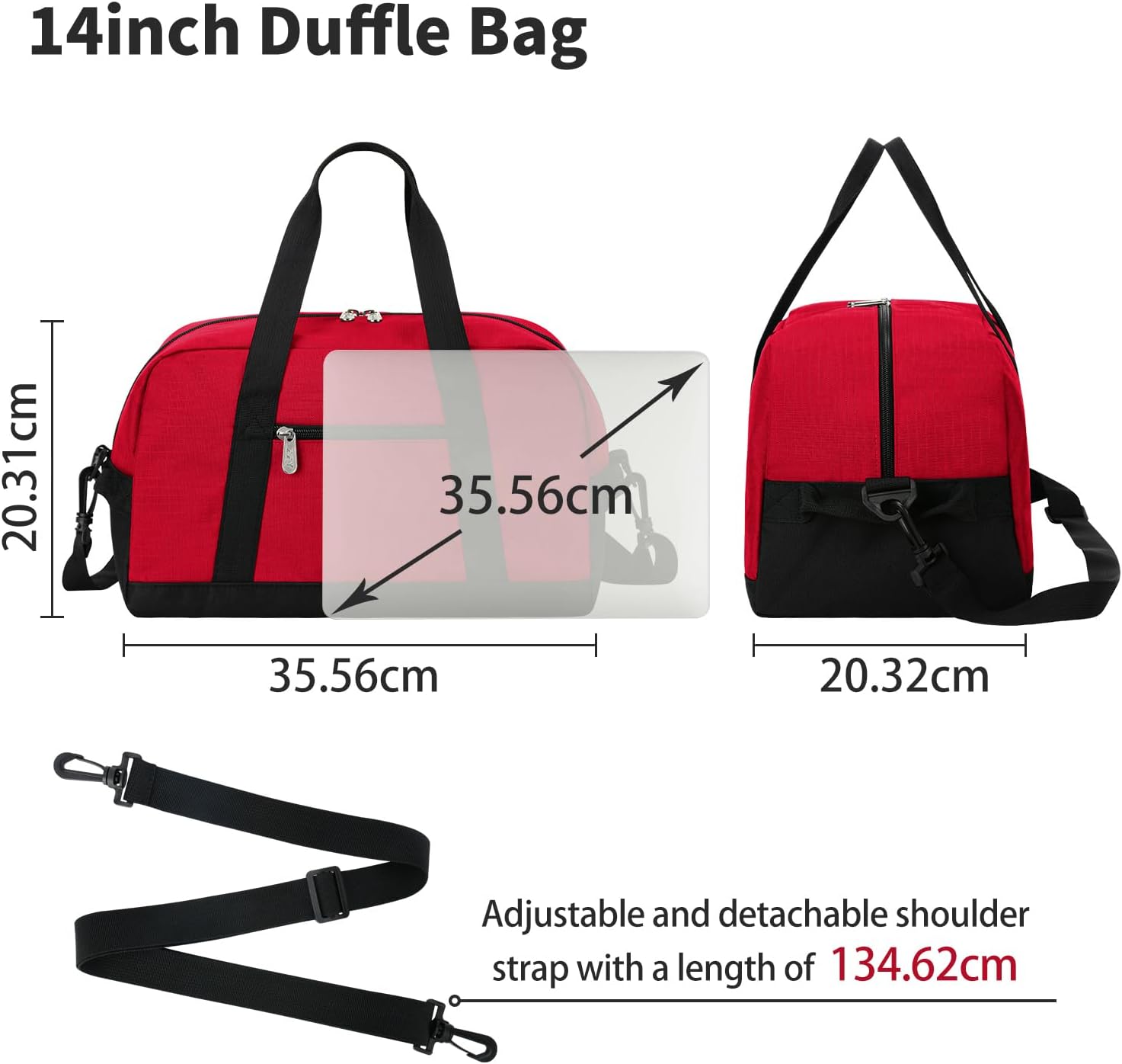 Thumbnail 4 de YoKelly Small Duffle Bag 14 inch Carry On Mini Duffel – Lightweight Gym and Travel Companion
