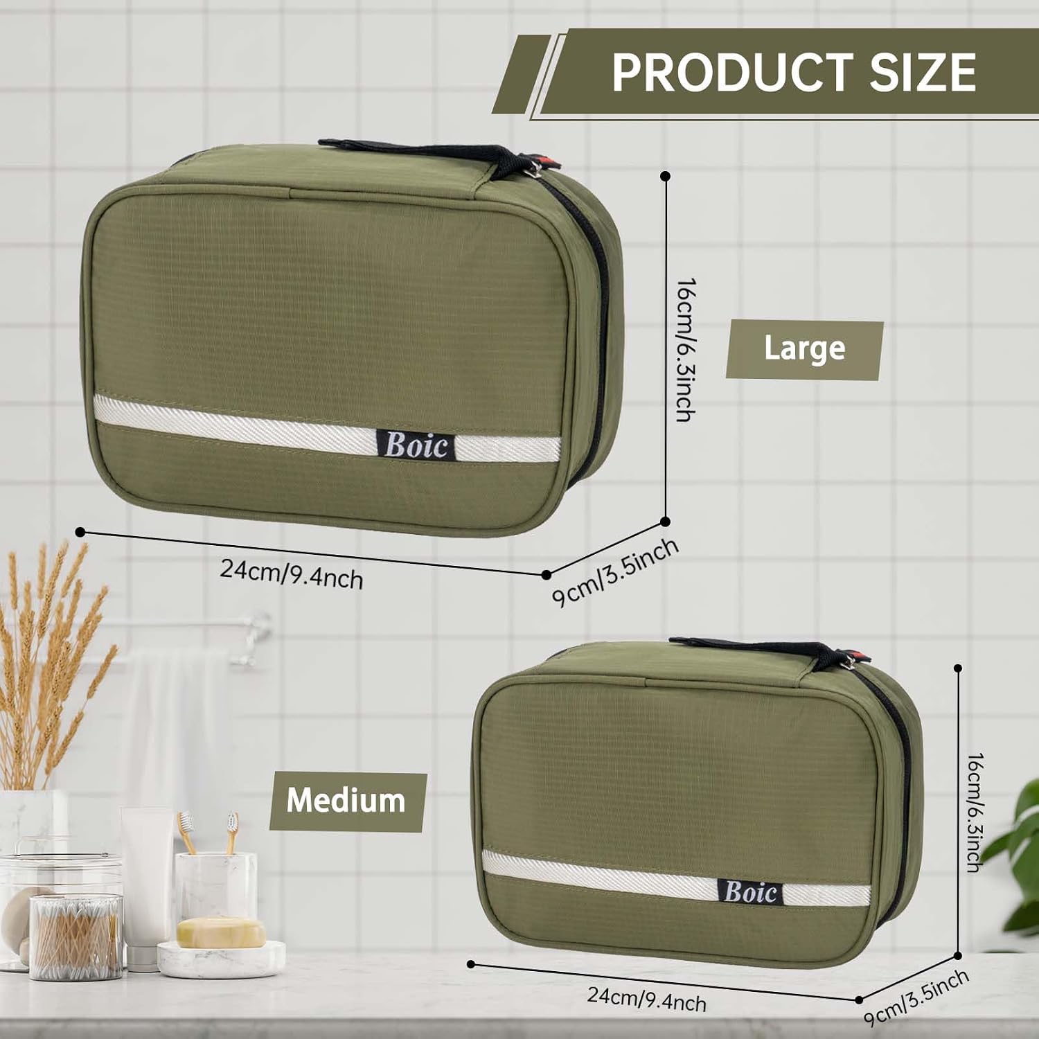 Thumbnail 6 de Boic Hanging Toiletry Bags: Large-Capacity, Foldable Travel Wash Bag