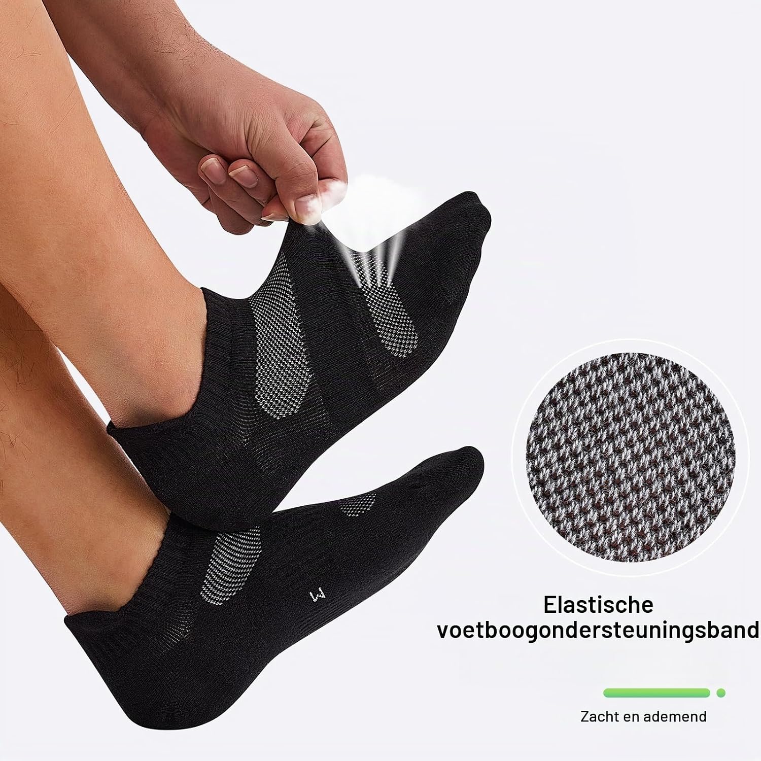 Detalle de Niorasen sneakersokken voor dames en heren, 10 paar katoenen sportsokken
