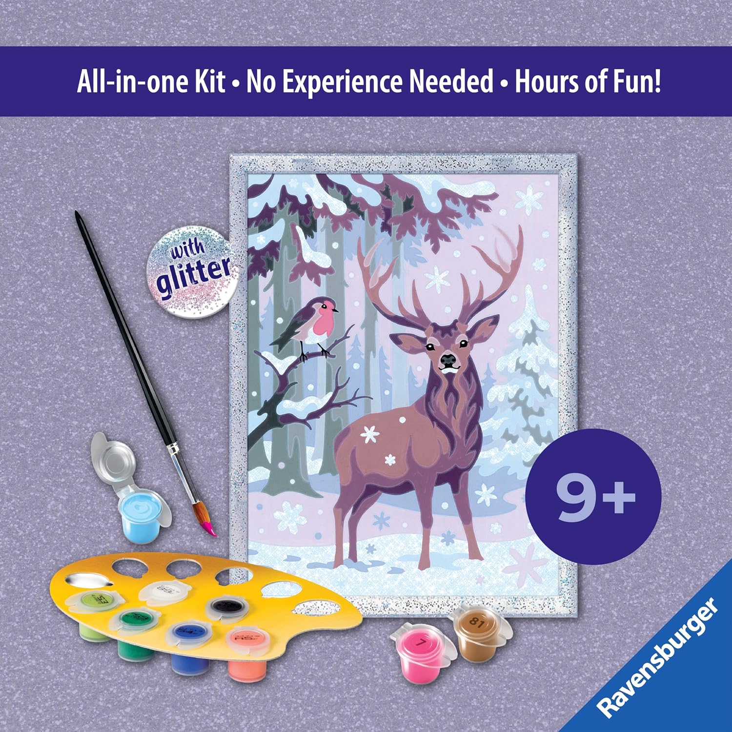 Detalle 2 de Ravensburger CreArt Festliche Freunde Malen nach Zahlen 18x13 cm