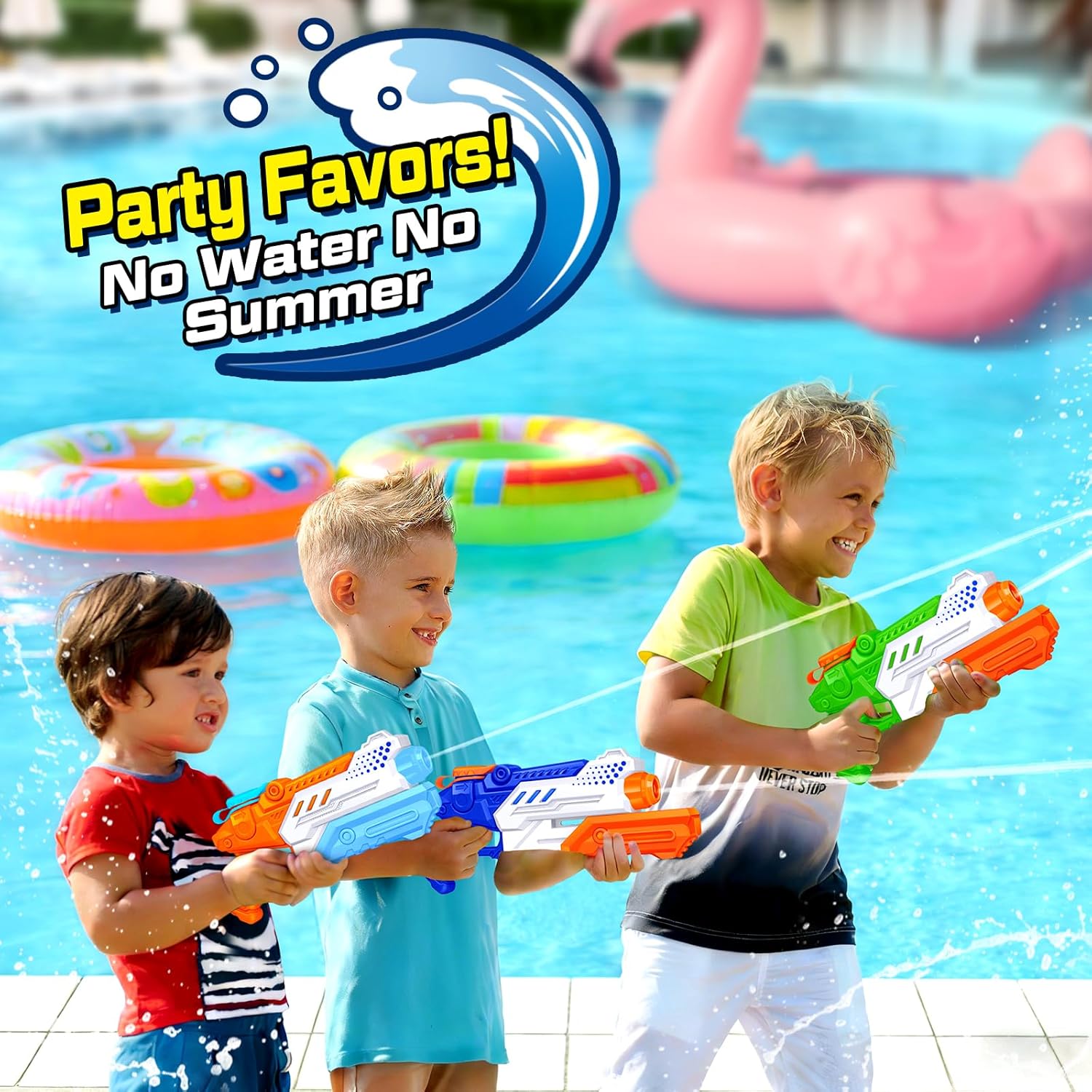 Thumbnail 4 de RONSTONE 4er-Pack Wasserpistolen (300 ml, 25–30 ft Reichweite) – Pump-Action für Kinder & Erwachsene