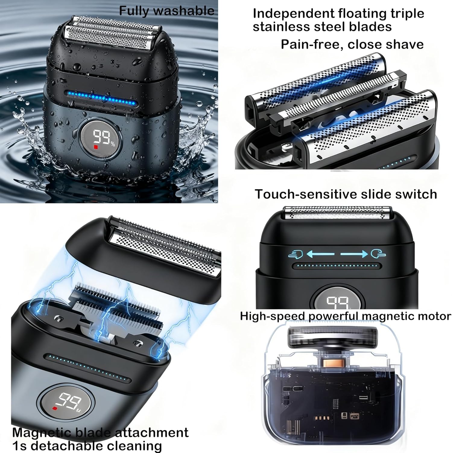 Thumbnail 2 de Foil Shaver for Men with USB-C Recharge, 8000RPM Motor, and IPX6 Wet & Dry