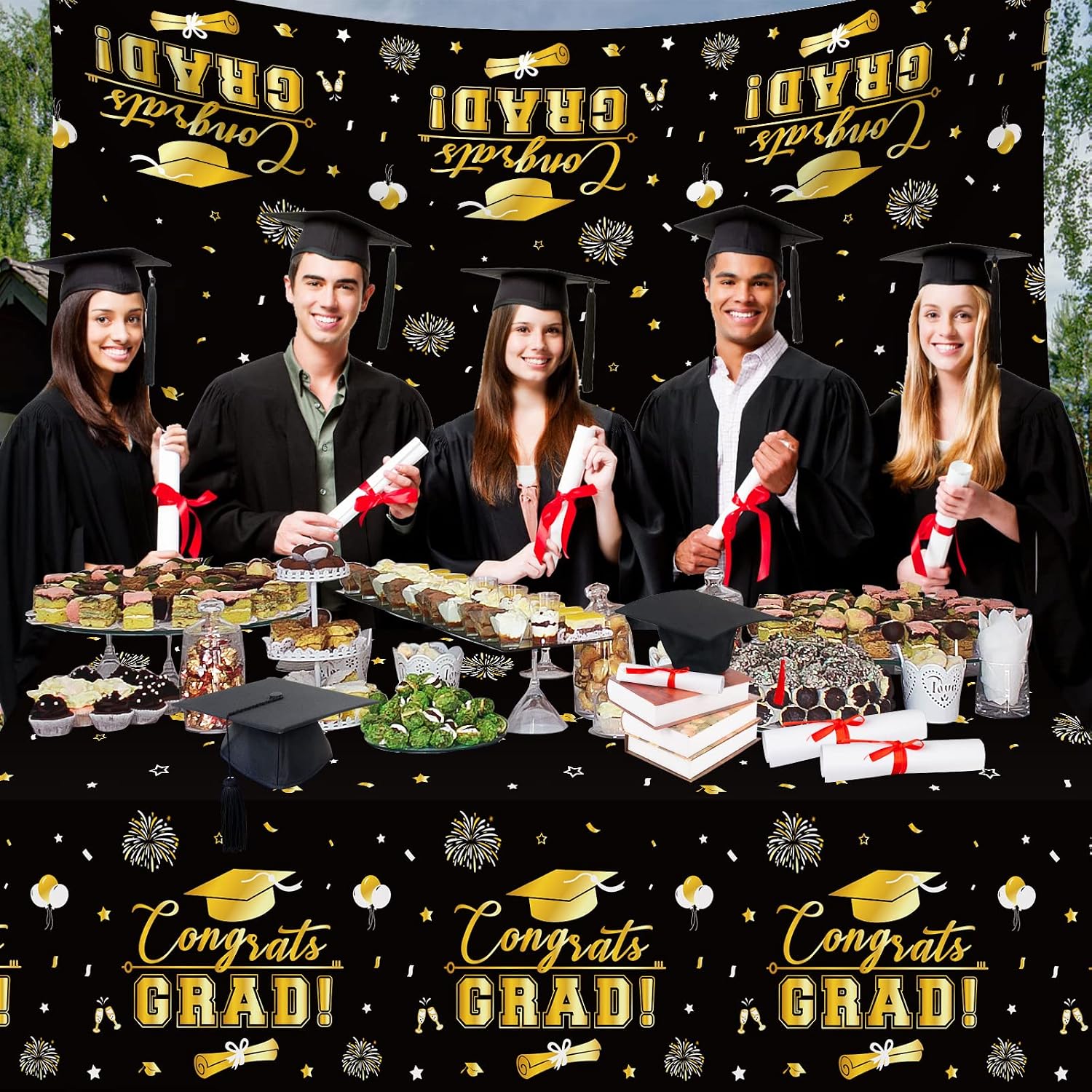 Thumbnail 6 de Graduation Tablecloth, 54 x 108 Inch