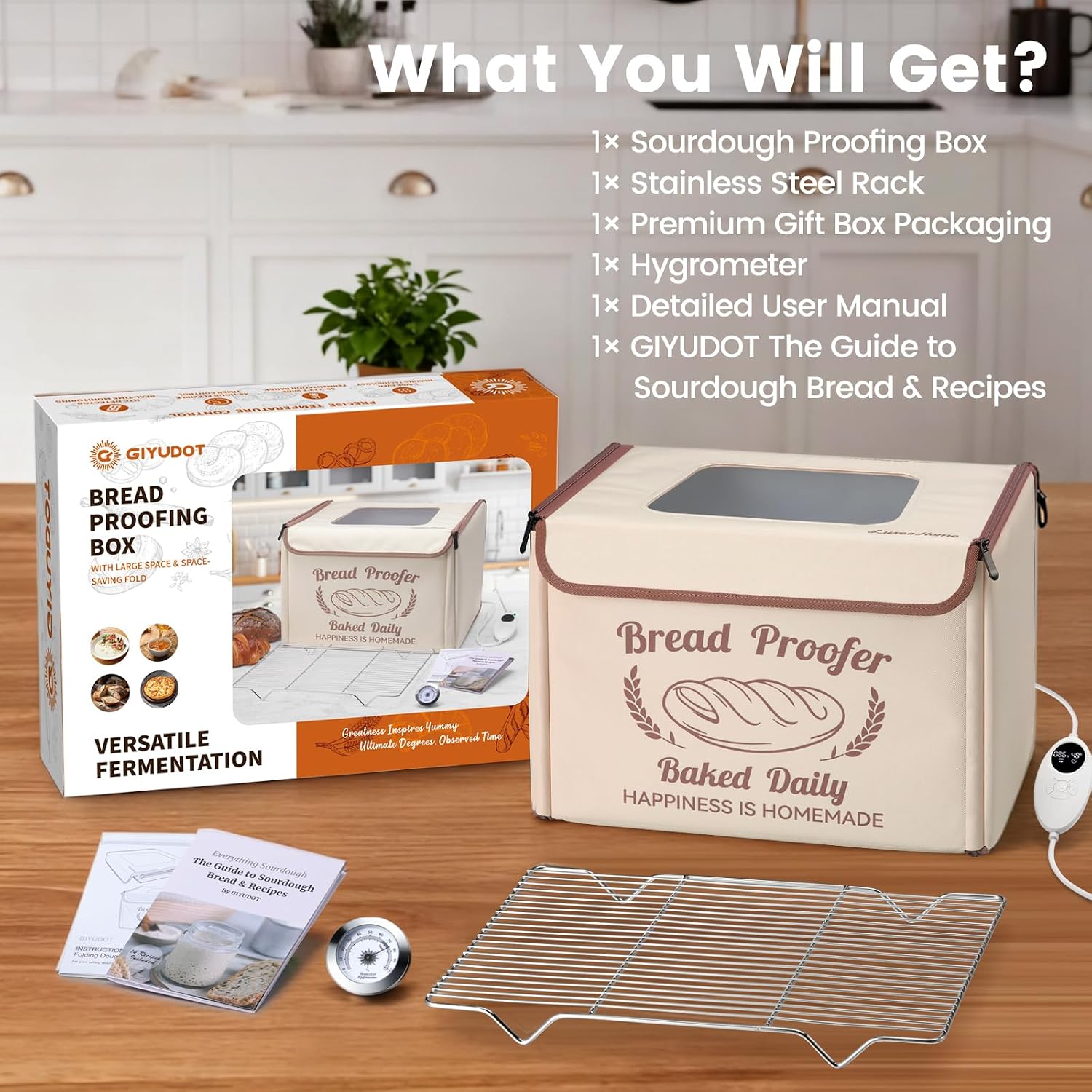 Thumbnail 4 de GIYUDOT Folding Bread Proofing Box with 50–113°F Temp Control & 48H Timer