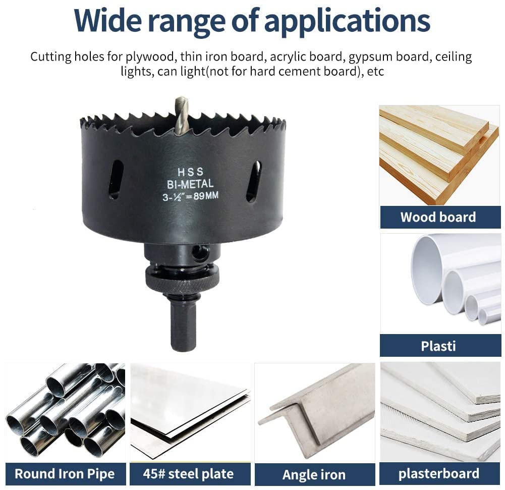 Thumbnail 4 de Laiwei 80mm (3.15-inch) Bi-metal Hole Saw with Heavy Duty Mandrel, HSS Cutter for Metal Pipe, Wood & Sheet Metal