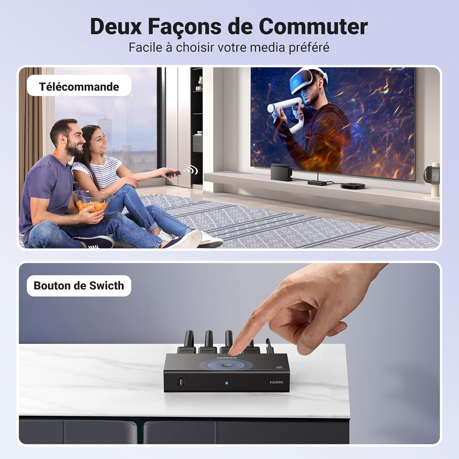 Thumbnail 5 de UGREEN Switch HDMI 4K 60Hz 3 entrées