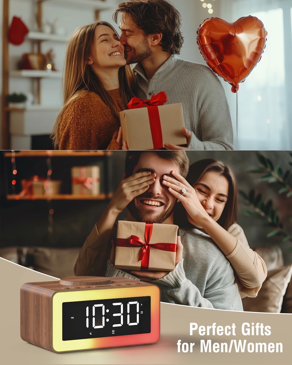 Detalle de Alarm Clock Bedside with Wireless Charger 1