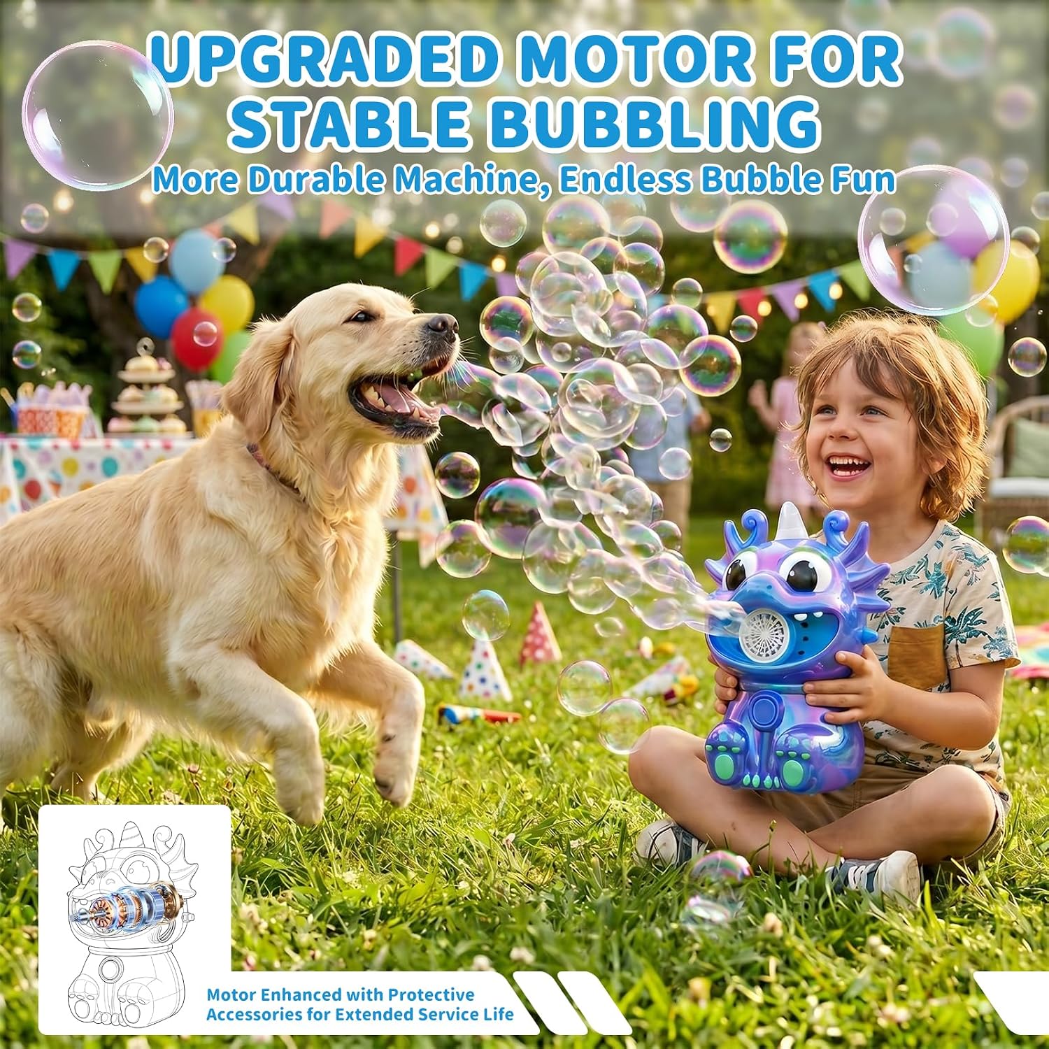 Thumbnail 2 de Bubble Machine for Kids, 8 oz Solution
