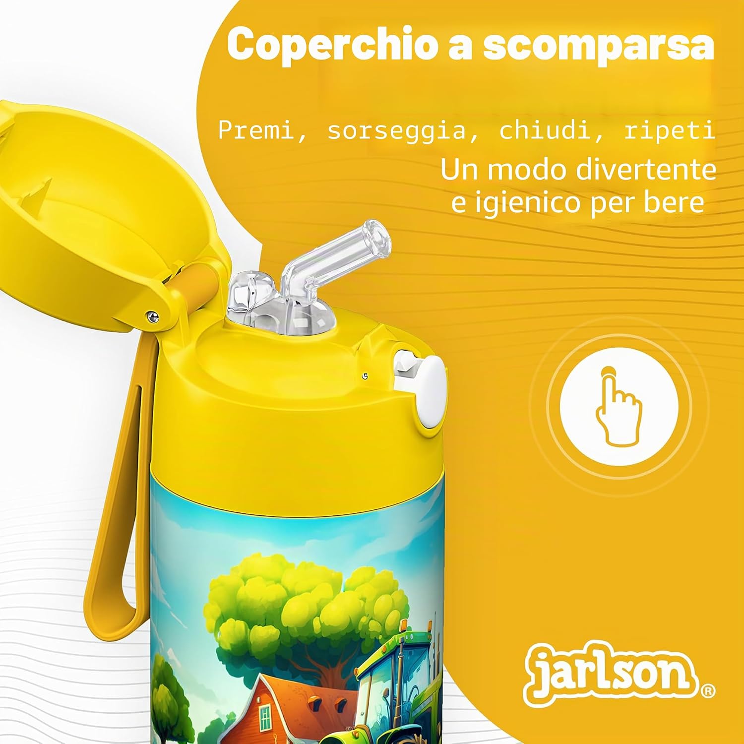 Thumbnail 3 de Jarlson Borraccia Termica Bambini 350ml CHARLI con Cannuccia – Perfetta per Scuola, Sport e Viaggi