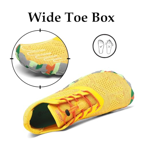 Detalle de SAGUARO Zapatillas Barefoot para Hombre/Mujer - Minimalistas, Zero Drop, Antideslizantes (Amarillo, 38 EU)