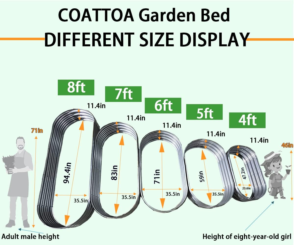 Detalle de COATTOA Raised Garden Bed, 5×3×1 ft