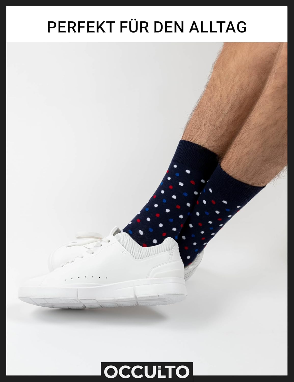 Detalle de Occulto BUNTE SOCKEN für Herren (6 Paar) aus Baumwolle – farbige Business- und Ringelsocken