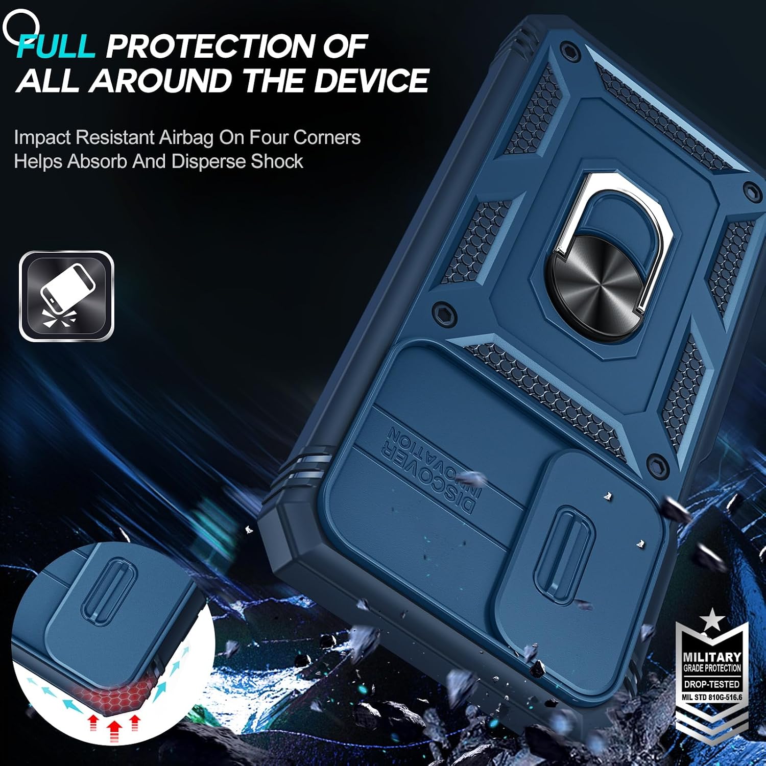 Thumbnail 5 de LeYi Samsung Galaxy A17 Case with Camera Slider, 2 Tempered Glass Protectors and Ring Stand