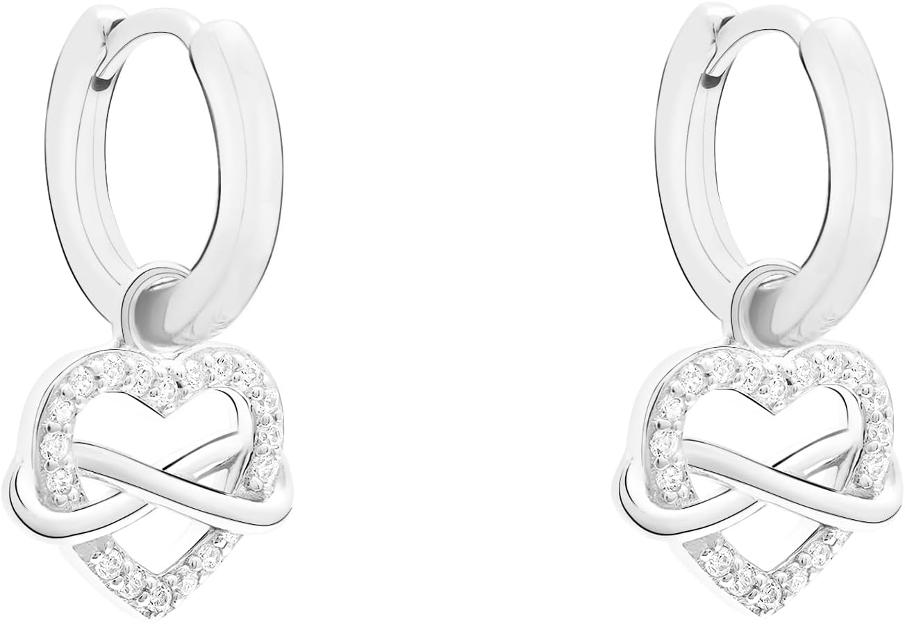 Detalle de s.Oliver Damen Schmuck – Ohrstecker & Creolen aus 925 Silber mit Herz-Infinity Design