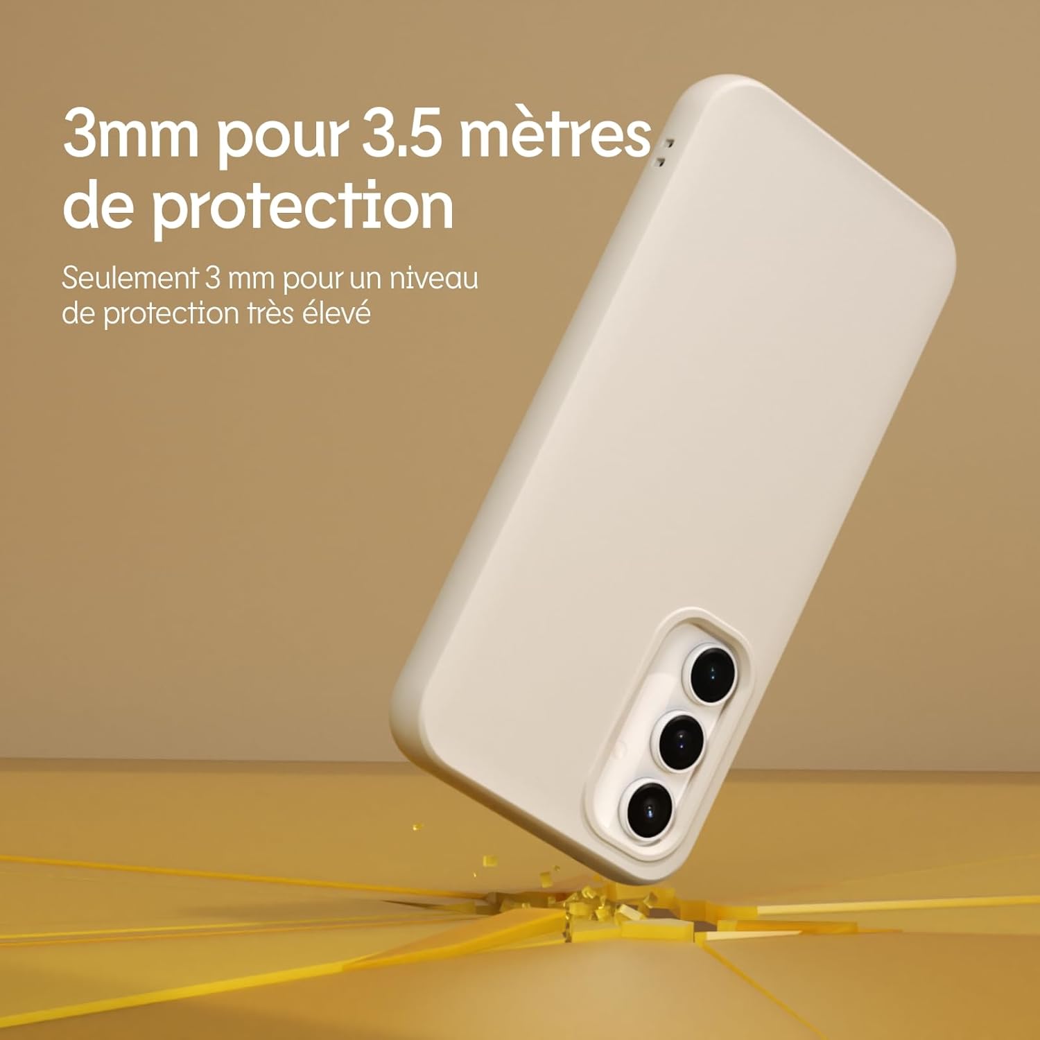 Thumbnail 1 de RhinoShield SolidSuit pour Galaxy S23 FE – coque fine mate beige avec absorption des chocs