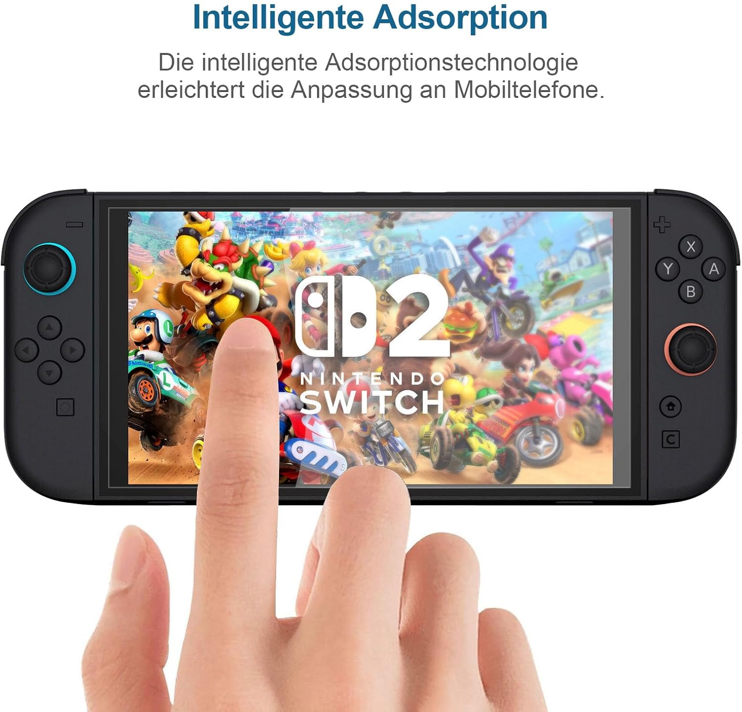 Detalle de NEW'C 3 Stück Schutzglas für Nintendo Switch 2 – 9H Härte, ultraklar, kratzfest