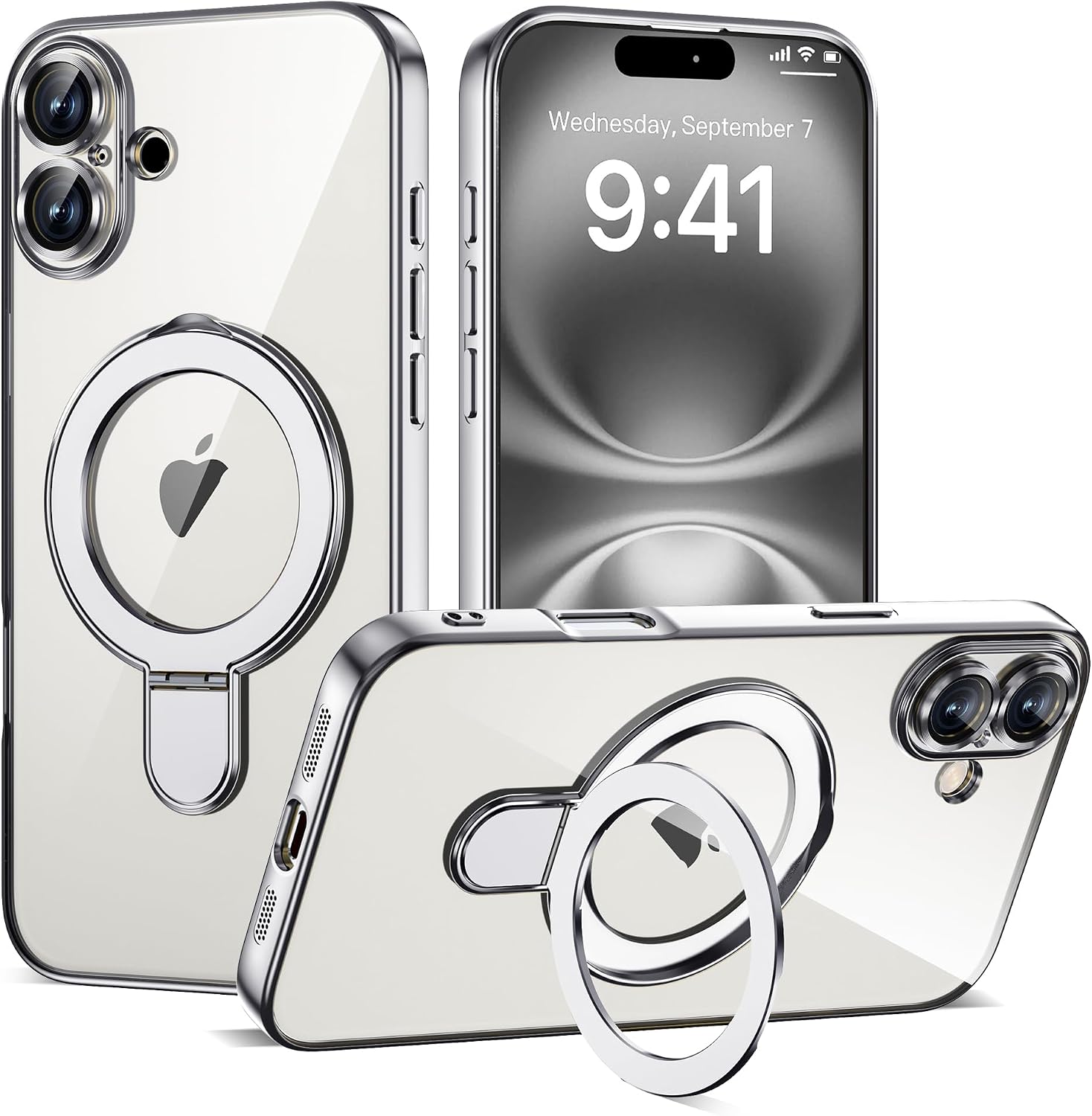 Detalle de ETPESOK 1-EE-AKN-iphone16PLUS-TDZD-YIL Clear iPhone 16 Plus Case with Stand