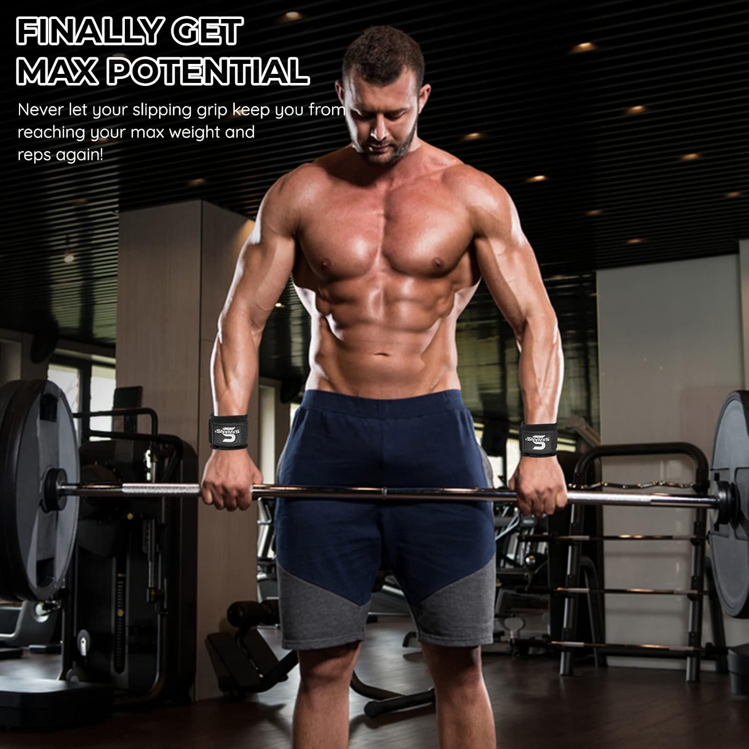 Thumbnail 5 de Lifting Hooks Non-Slip Coated Heavy Duty Neoprene Wrist Support