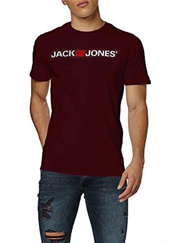 Detalle de T‑Shirt JACK & JONES avec Logo Jjecorp pour Homme – Rouge, XXXL
