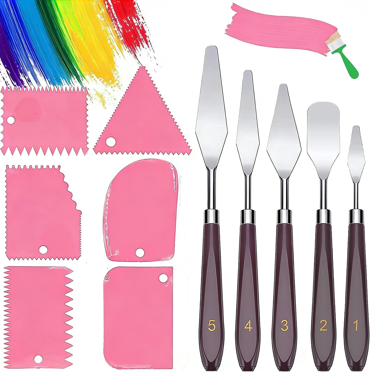 Detalle de ROMANVIC Strukturpaste Spachtel Set 11 Stück 🎨