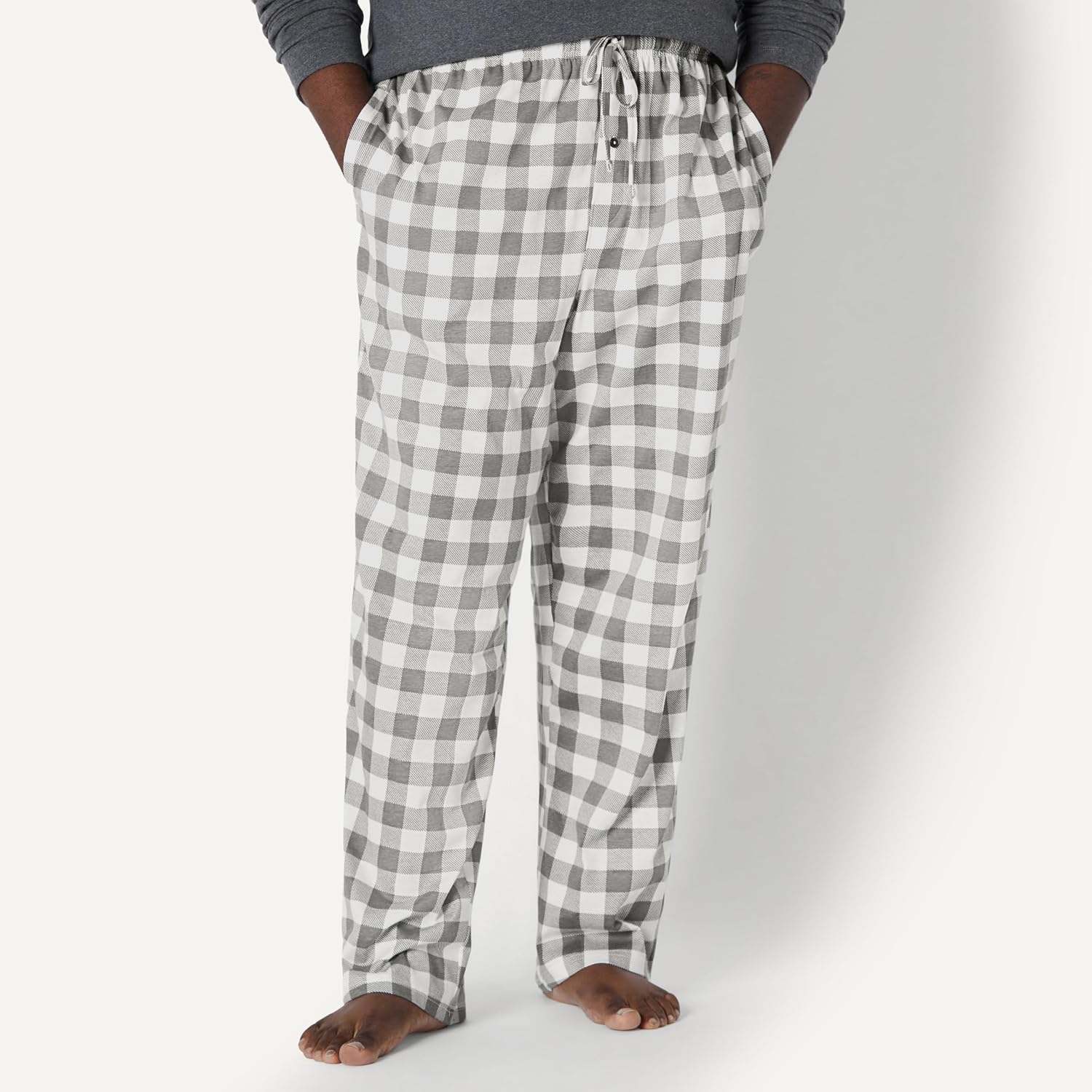 Detalle de Amazon Essentials Herren Pyjamahose aus Baumwollstrick – Lockerer Komfort für die Nacht