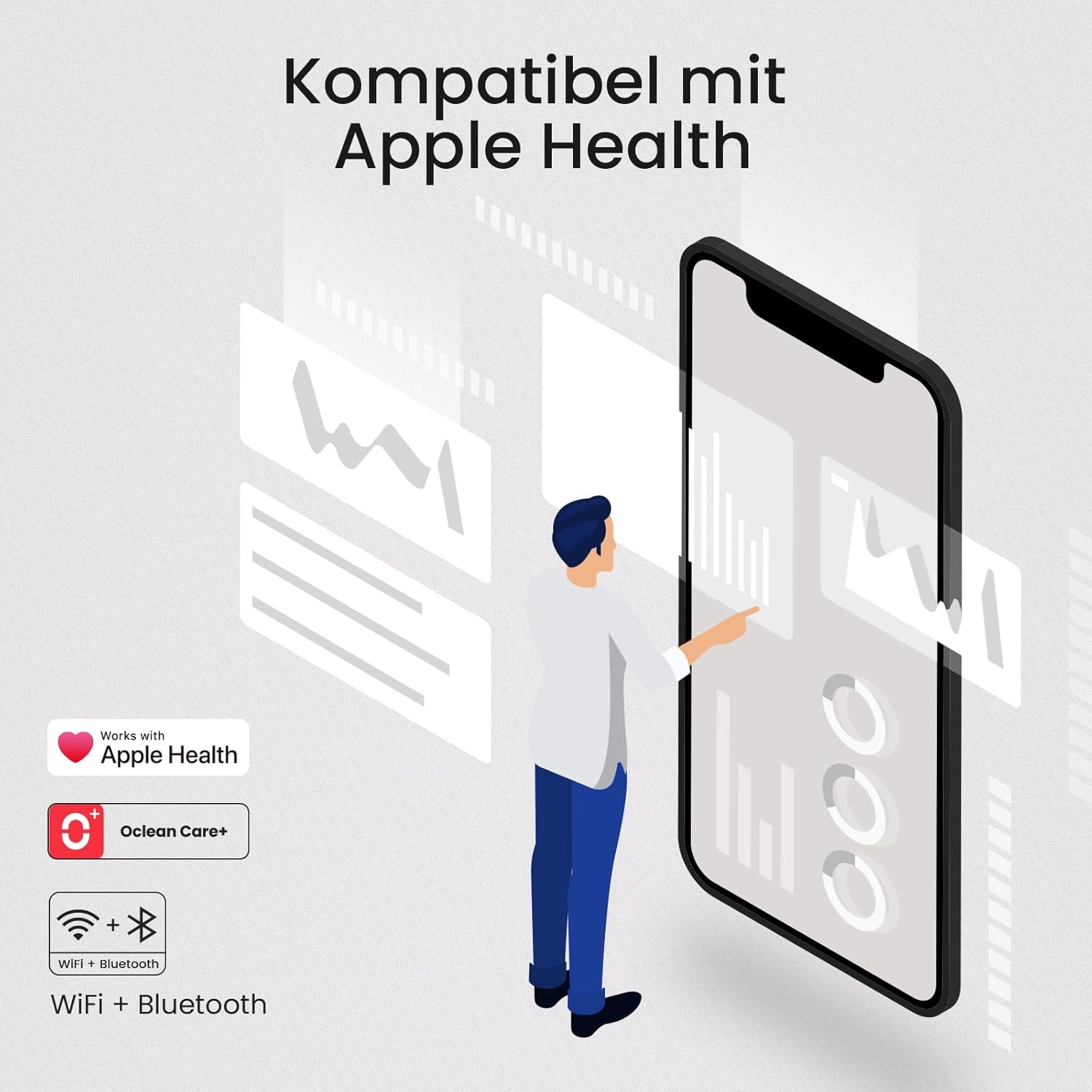 Thumbnail 3 de Oclean X Elite 10 elektrische Zahnbürste mit Touchscreen, 5 Modi und 12-Bereichsverfolgung