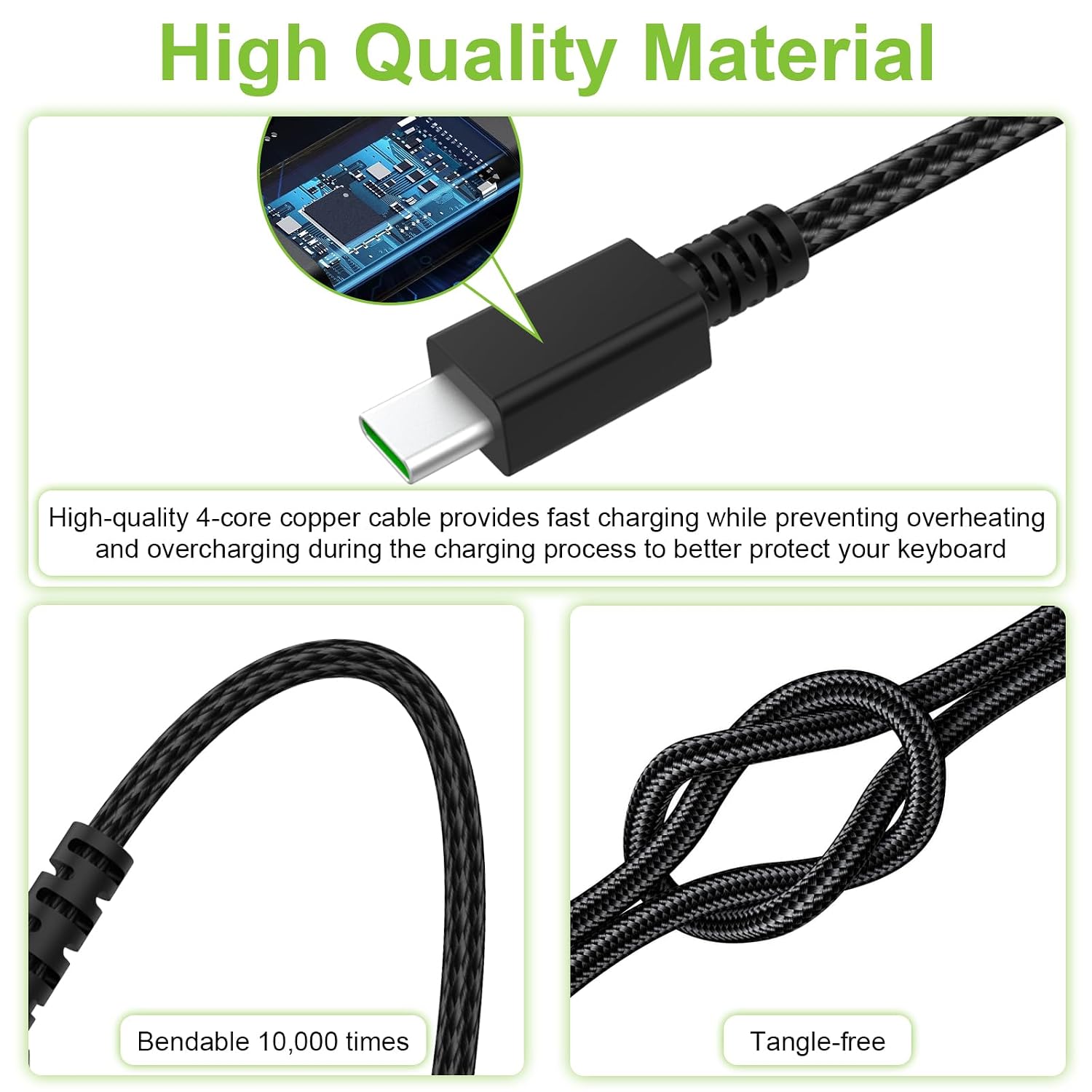 Detalle de Zosvoses USB C Mouse Charging Cable: Durable, Versatile Power for Razer Pro Mice