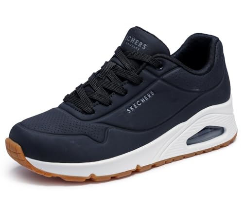 Detalle de Skechers Damen Uno Stand On Air Weit Trainers – Schwarz, Weite W, 35.5 EU