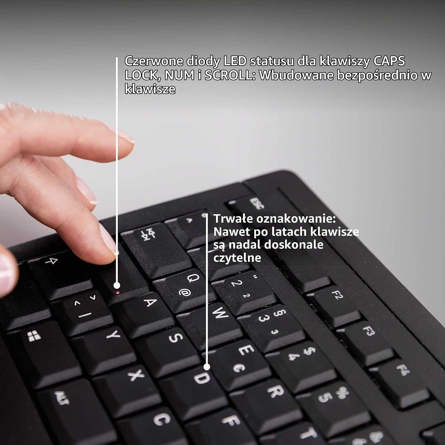 Detalle 1 de CHERRY STREAM KEYBOARD JK-8500PN-2 – klawiatura USB-A, QWERTY, ciche klawisze