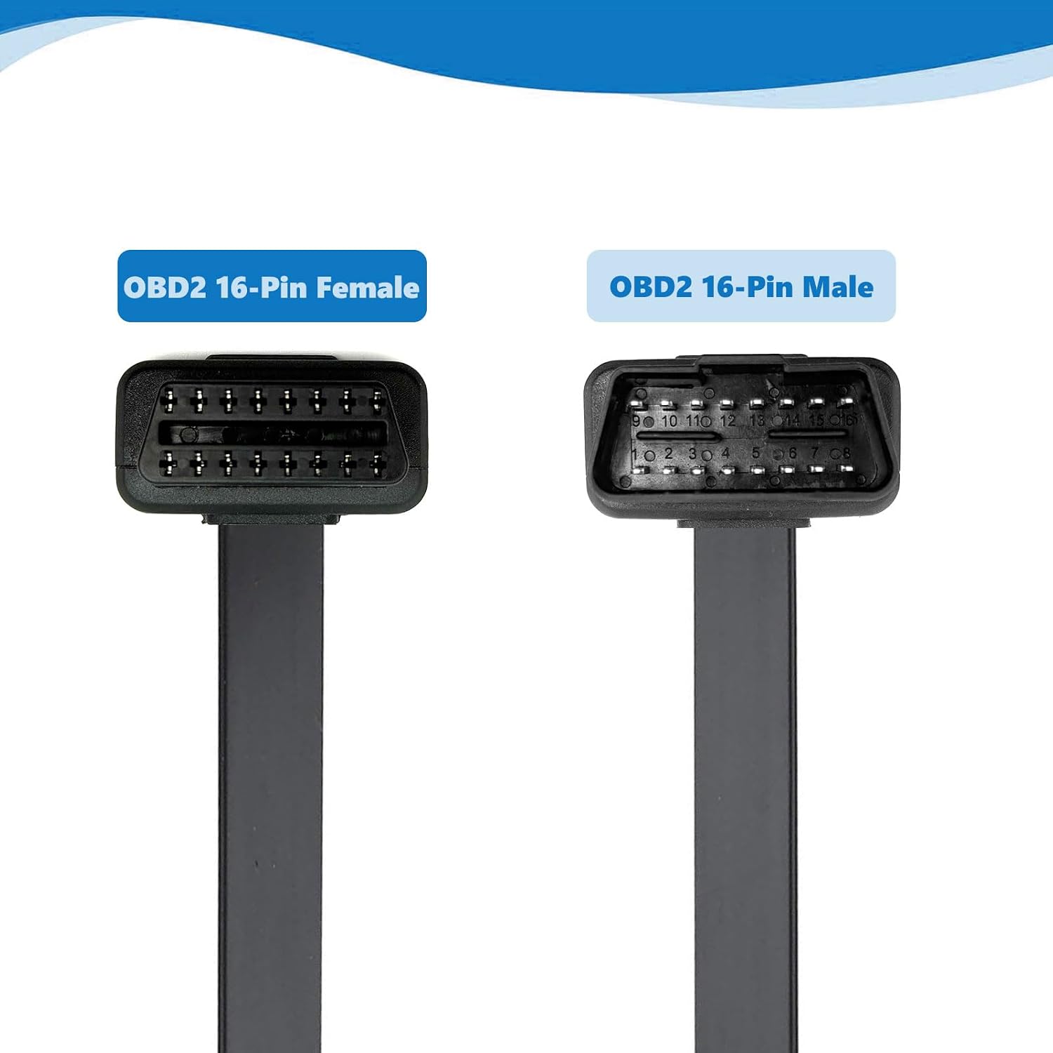 Thumbnail 3 de JUTA OBD2 Extension Cable 1m — Low Profile 16-Pin Male to Female