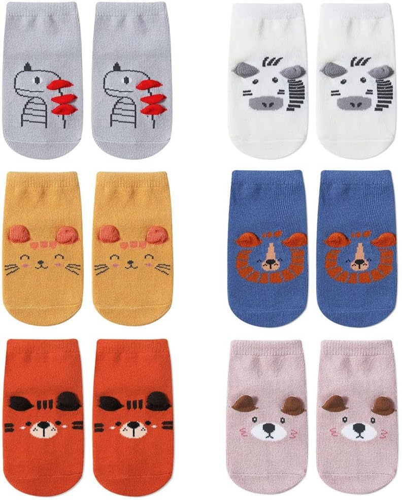 Detalle de FedMois 6er Pack Baby Kleinkinder Sneaker Socken mit ABS-Noppen (Baumwolle)