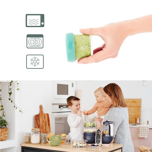 Detalle 2 de Babymoov Babybols: tarros de vidrio para papillas, 4×220 ml + 4×100 ml + libro de recetas