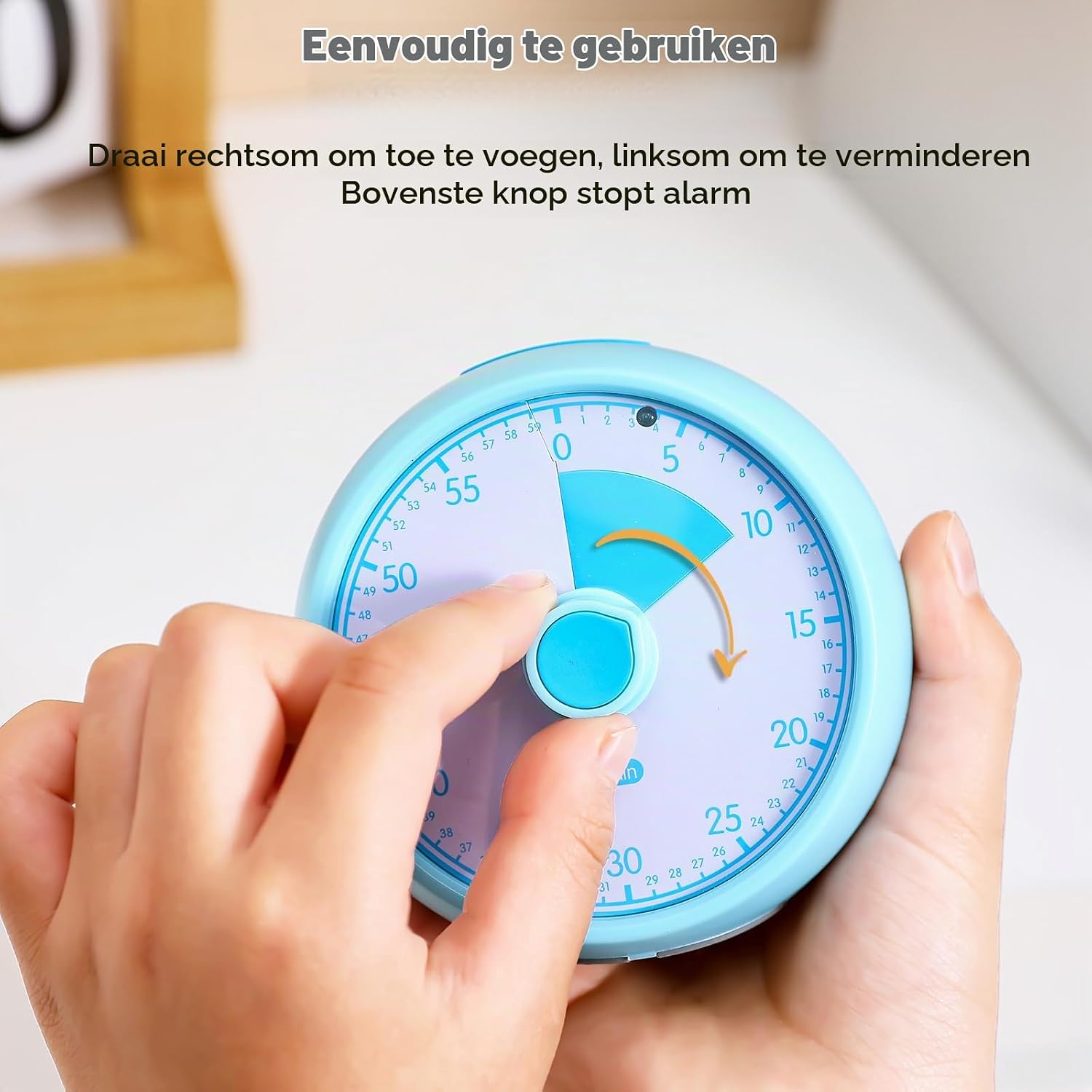 Detalle 1 de Conchstar CS6301 visuele timer voor 60 minuten, blauw en stil