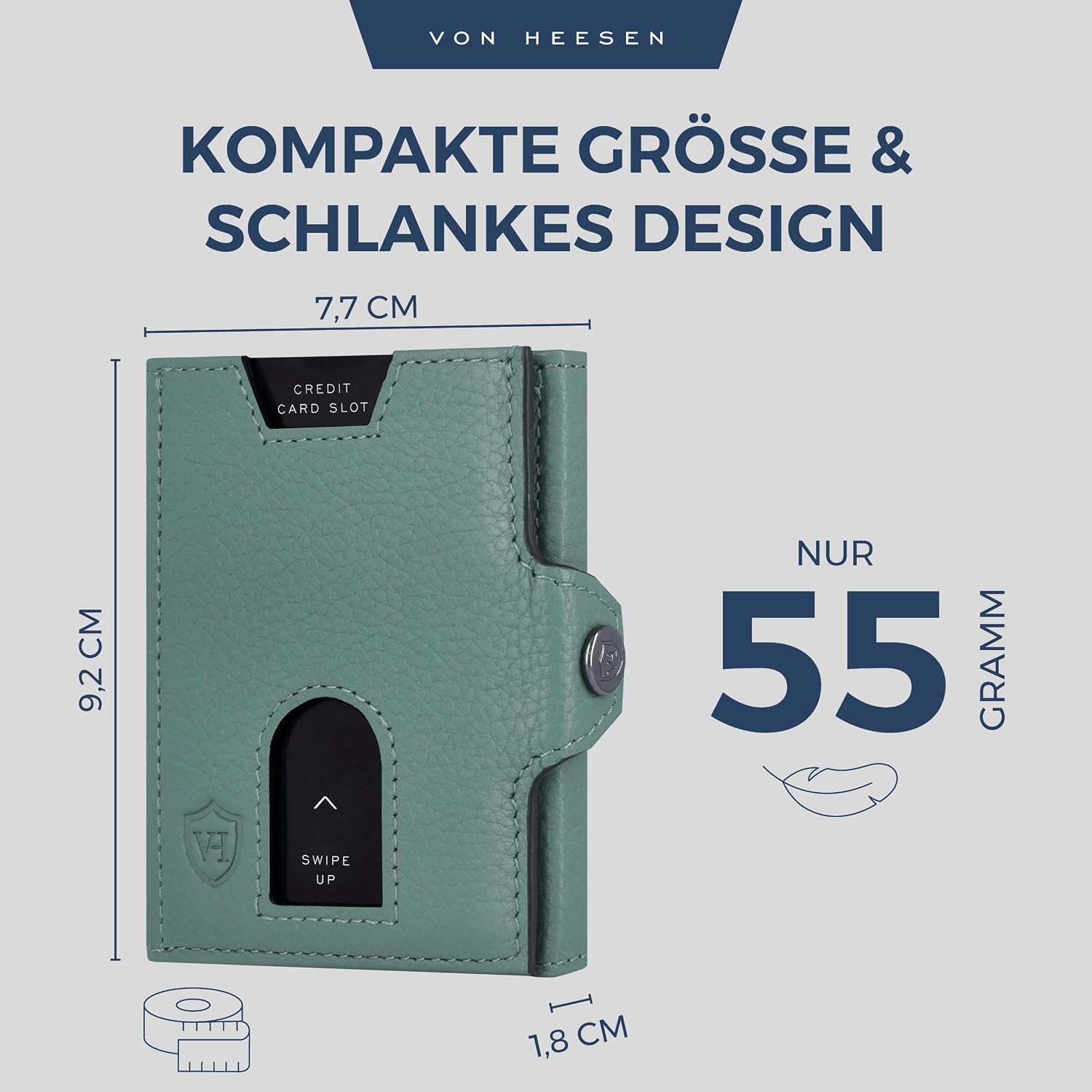 Detalle 1 de VON HEESEN Slim Wallet mit RFID, 9 x 7 cm