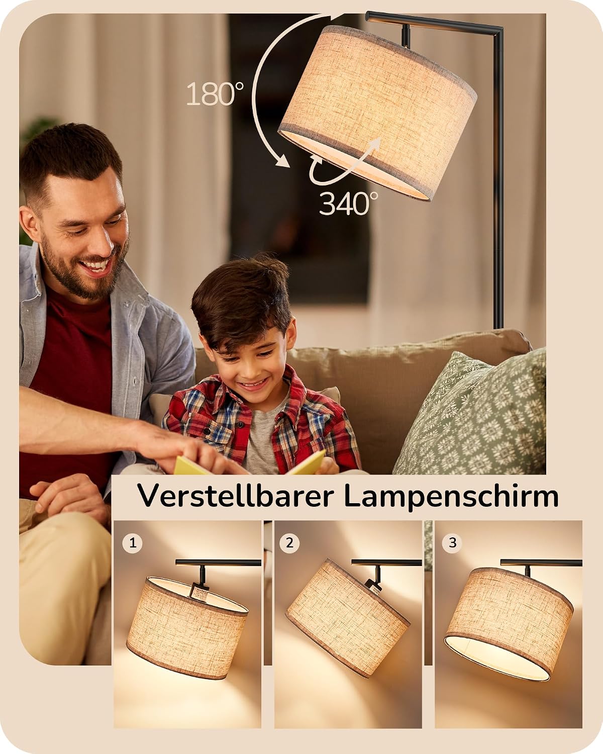Detalle 2 de EDISHINE Stehlampe Wohnzimmer 160 cm