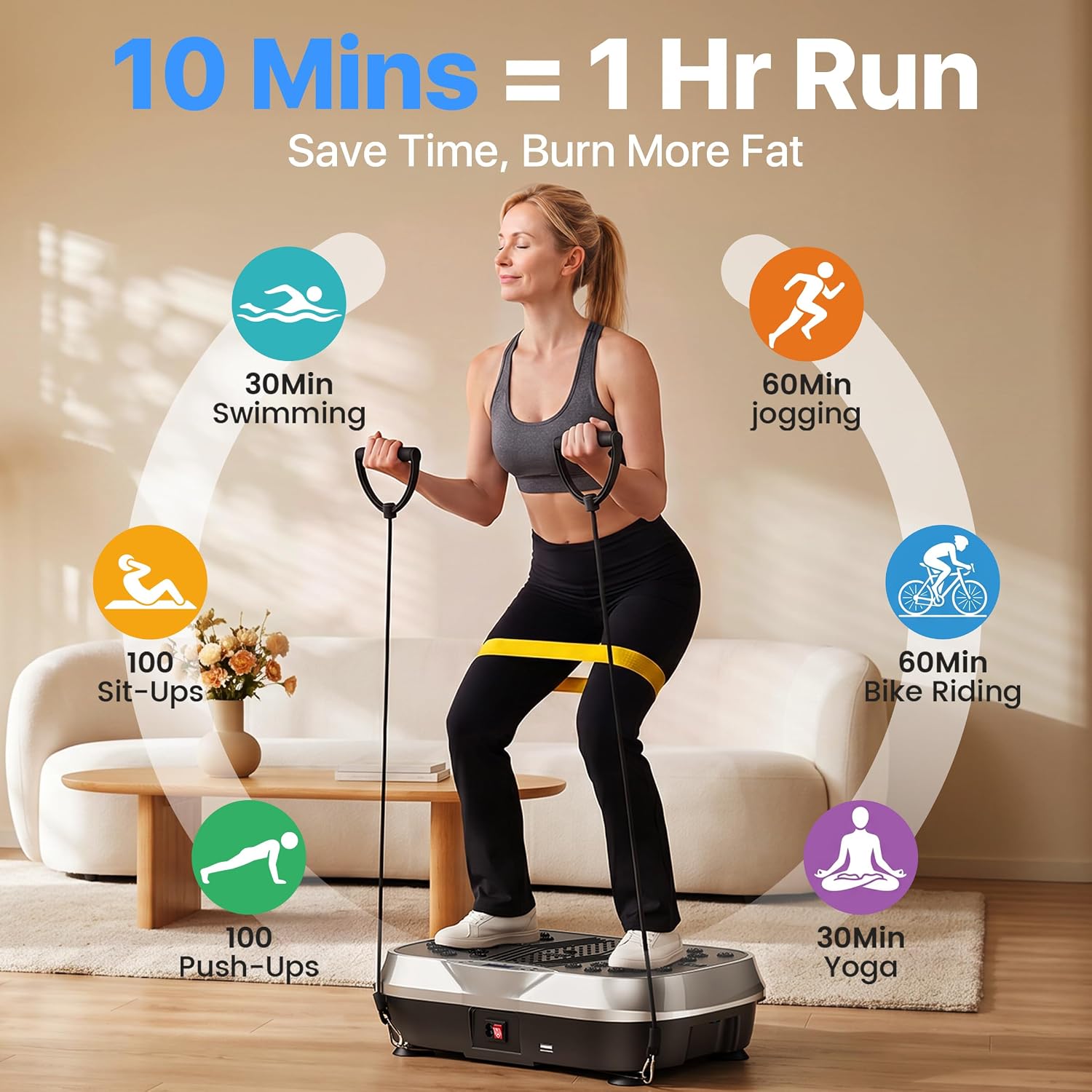 Detalle 2 de ALSO GO 470 Vibration Plate Exercise Machine, 10 Modes, 200 Speeds