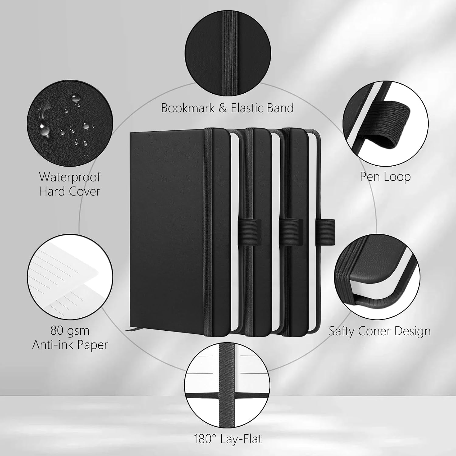 Detalle de 3 Pack A6 Notebook 160 Pages