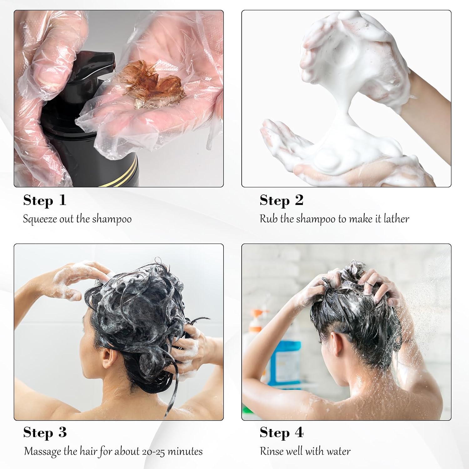 Thumbnail 3 de KAISASA Black Hair Dye Shampoo 3 in 1: Grey Coverage, Cleanse & Condition in One