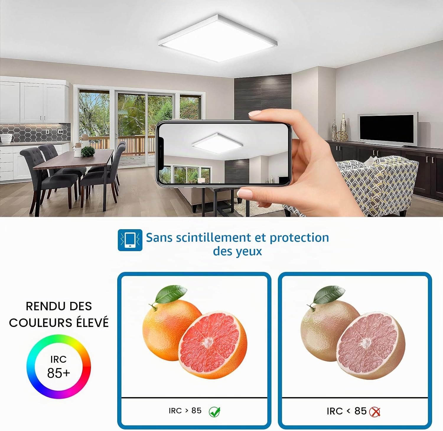 Thumbnail 6 de EASY EAGLE LCLSSWJTGFX-2204-BLQ led-plafondlamp, dimbaar, 36 W, IP44