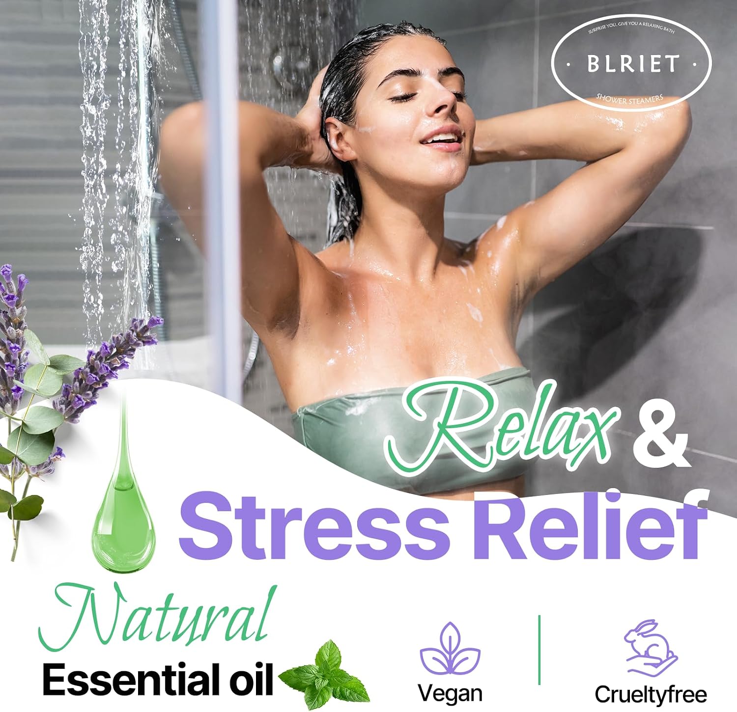 Detalle 2 de BLRIET YGG-Bath Shower Steamers, 8 Count with 7 Aromatherapy Scents