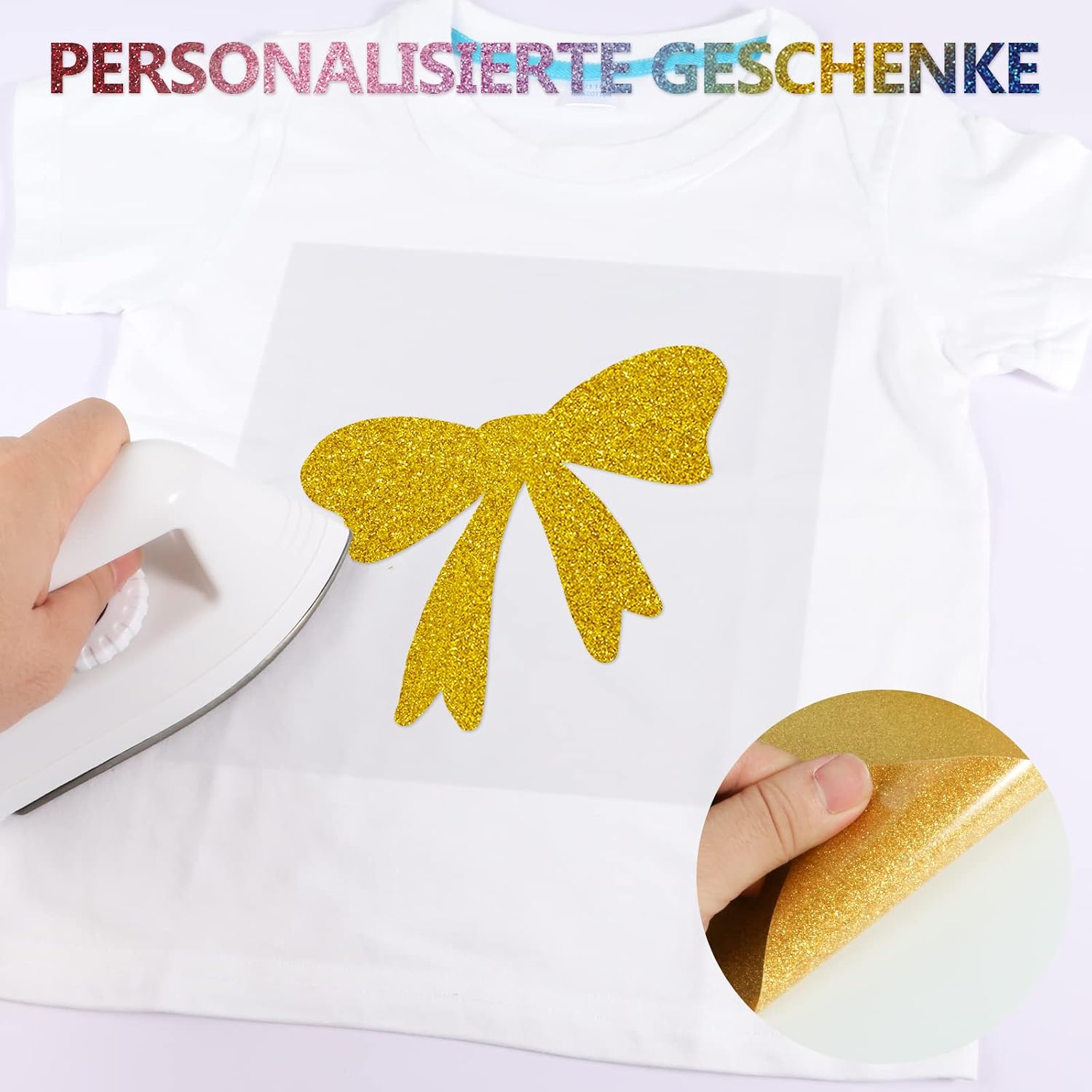 Detalle 2 de NANAPLUMS Glitzer HTV Transferfolie 30,48 cm