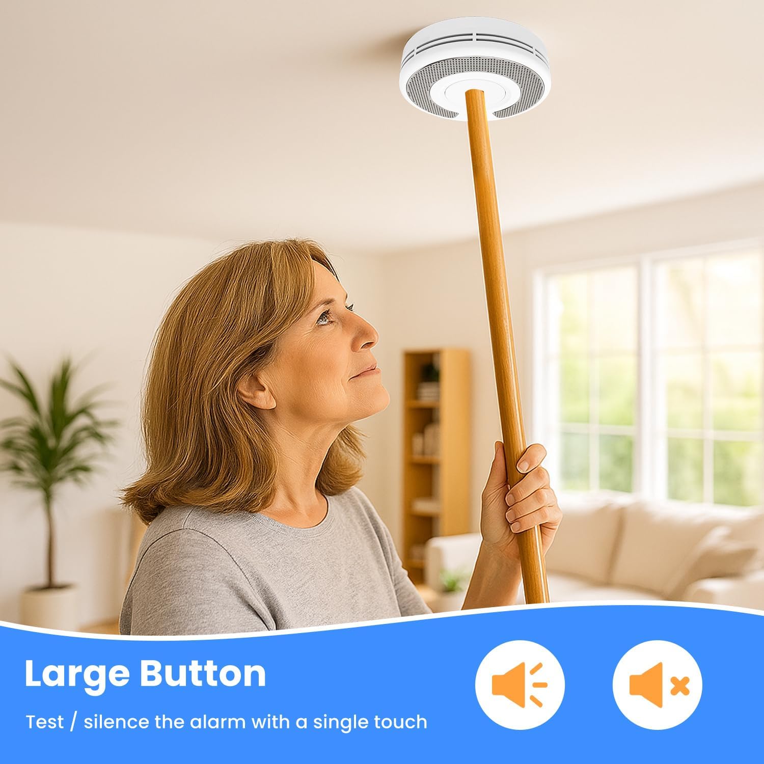 Thumbnail 5 de Smoke Alarm for Home – 10-Year Battery Powered with Big Test/Silence Button | Alertlink