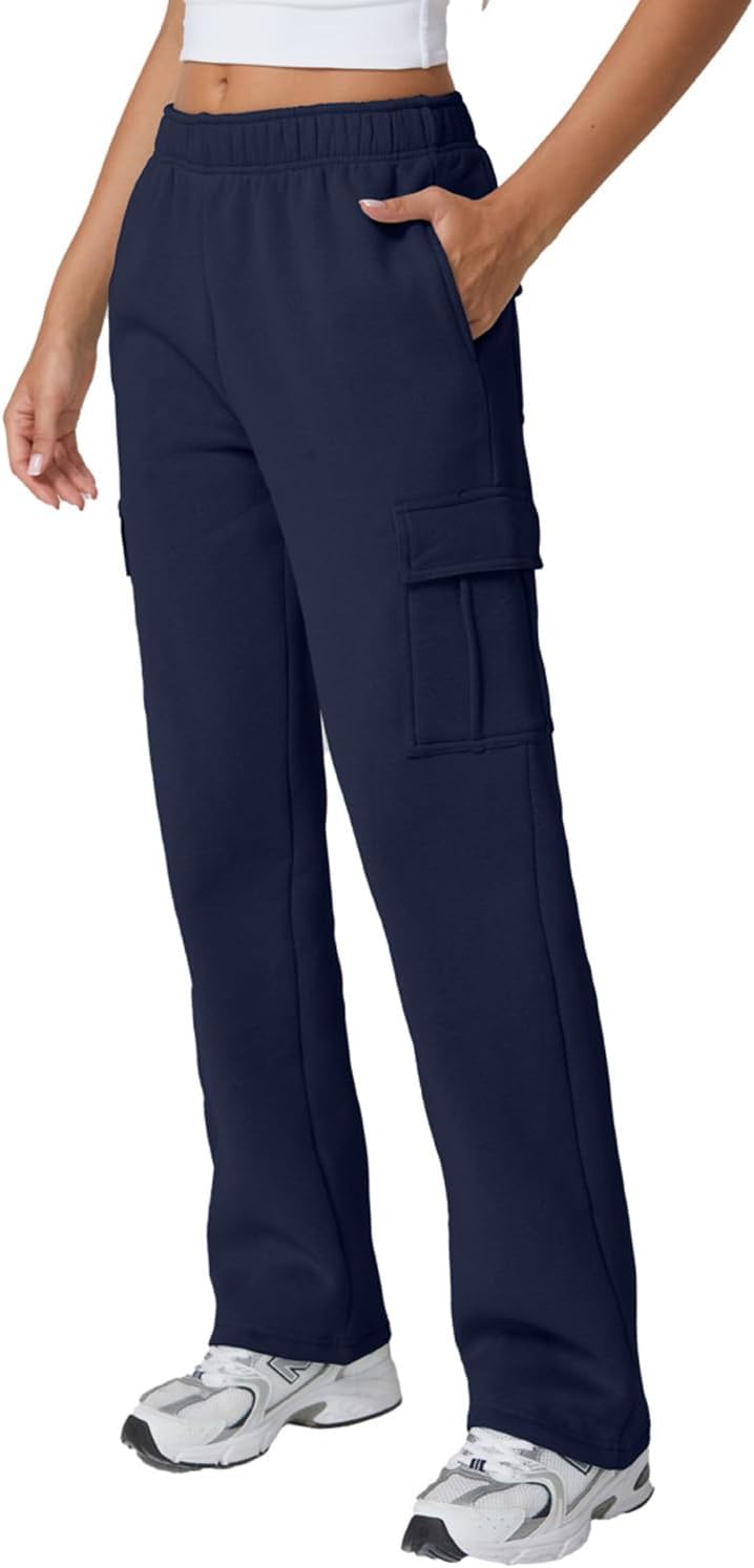 Detalle de QINSEN Women's Cargo Sweatpants, 31-Inch Inseam
