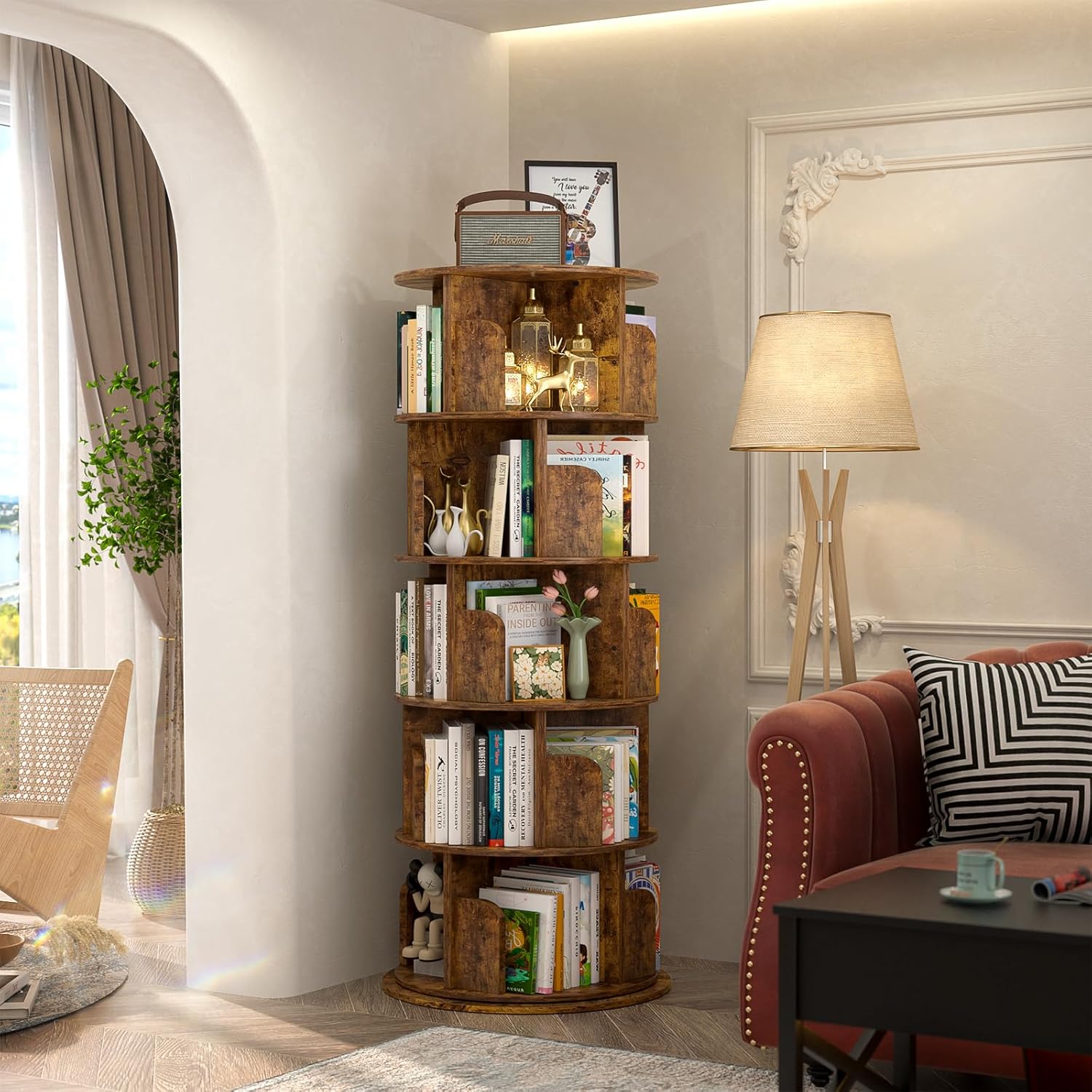 Detalle 2 de Aheaplus Rotating Bookshelf 63.6