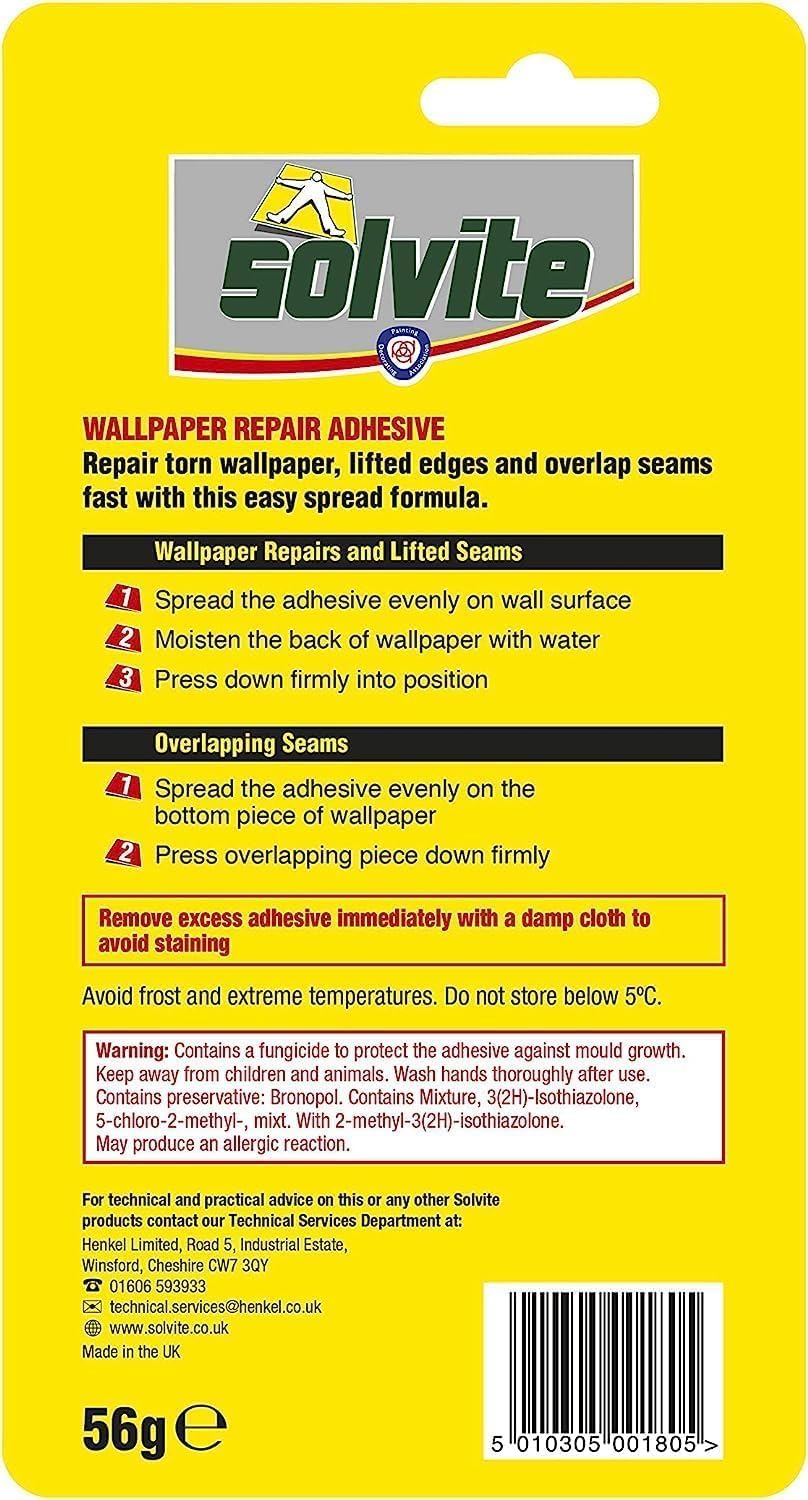 Thumbnail 1 de Solvite Wallpaper Repair Adhesive 56g — Extra-Strong Paste for Tears, Seams & Edges