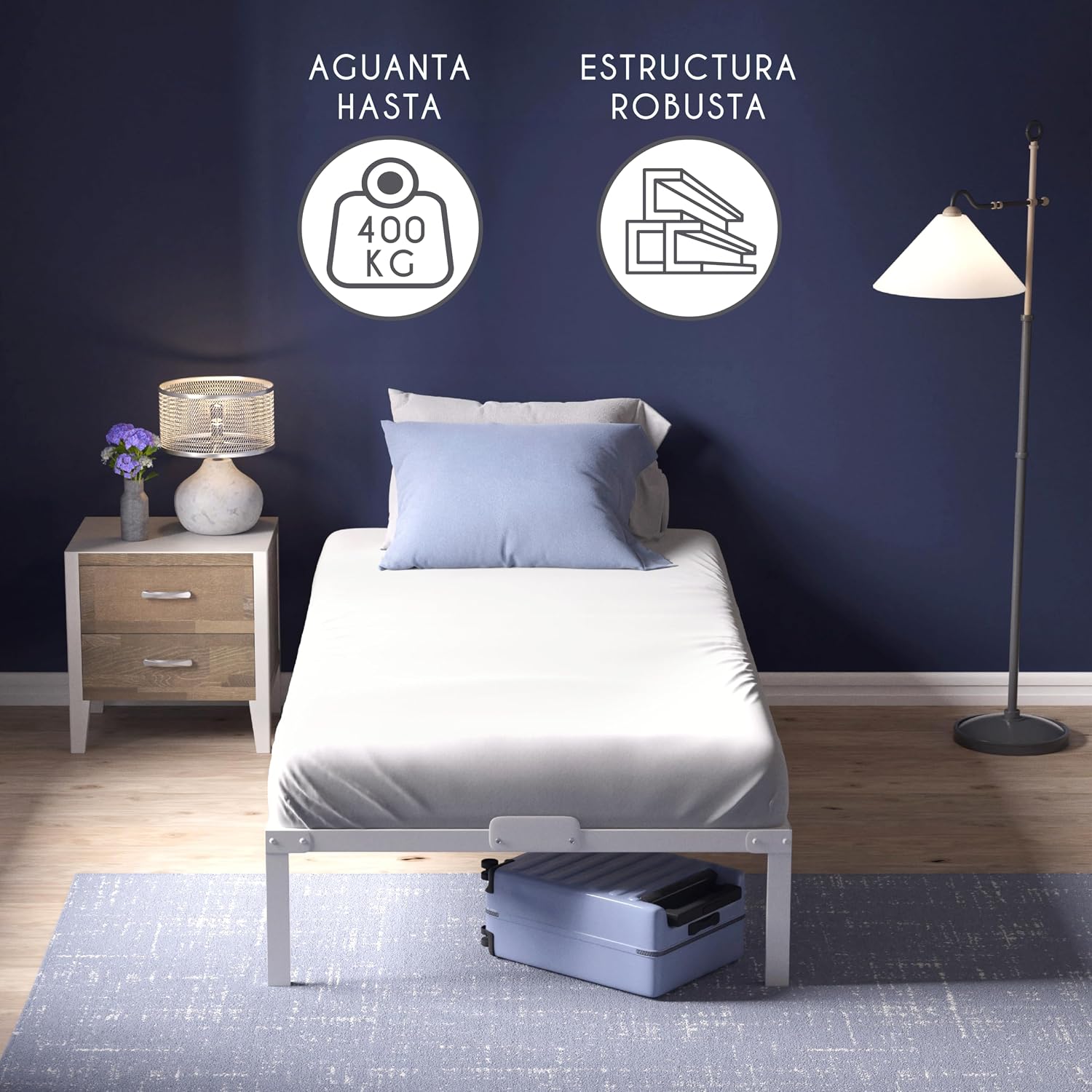 Detalle 1 de Dreamzie Cama de Metal 90x200 con Somier 41cm