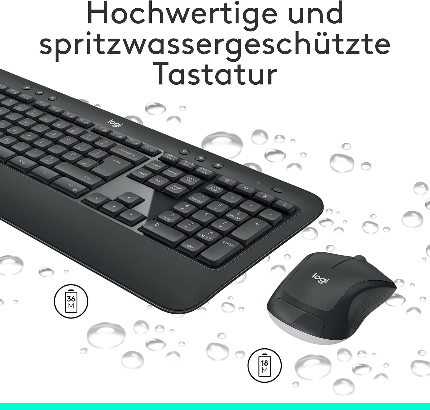 Detalle 2 de Logitech MK540 Advanced Kombi 36 Monate Batterielaufzeit ⌨